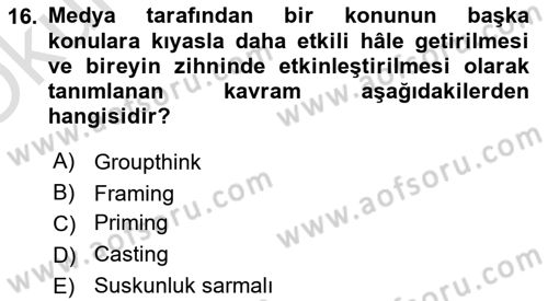 Diş Politika Analizi Dersi 2022 - 2023 Yılı Yaz Okulu Sınav Soruları 16. Soru