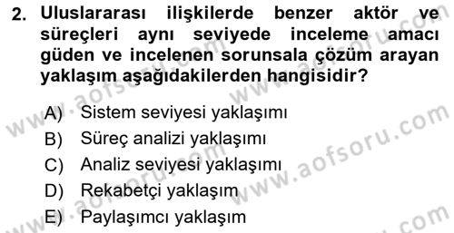 Diş Politika Analizi Dersi 2022 - 2023 Yılı Yaz Okulu Sınav Soruları 2. Soru