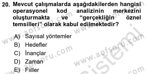 Diş Politika Analizi Dersi 2022 - 2023 Yılı Yaz Okulu Sınav Soruları 20. Soru
