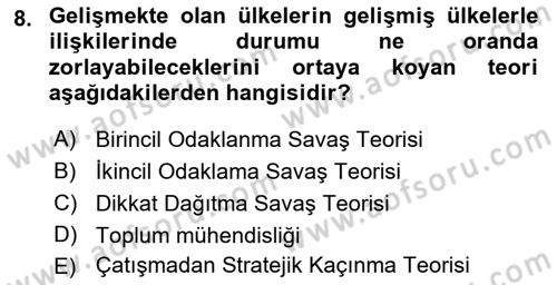 Diş Politika Analizi Dersi 2022 - 2023 Yılı Yaz Okulu Sınav Soruları 8. Soru