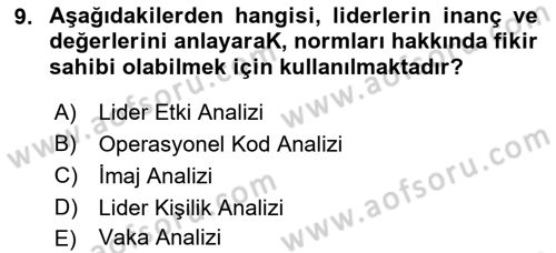 Diş Politika Analizi Dersi 2022 - 2023 Yılı Yaz Okulu Sınav Soruları 9. Soru