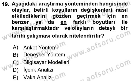 Diş Politika Analizi Dersi Ara Sınavı Deneme Sınav Soruları 19. Soru