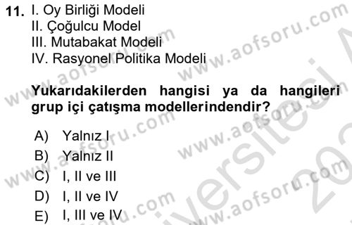 Diş Politika Analizi Dersi 2023 - 2024 Yılı (Final) Dönem Sonu Sınav Soruları 11. Soru