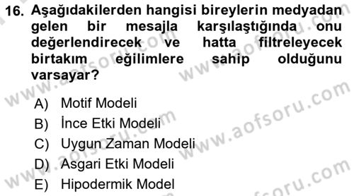 Diş Politika Analizi Dersi 2023 - 2024 Yılı (Final) Dönem Sonu Sınav Soruları 16. Soru