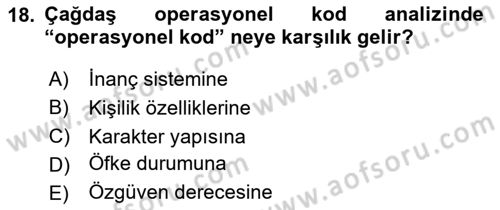 Diş Politika Analizi Dersi 2023 - 2024 Yılı (Final) Dönem Sonu Sınav Soruları 18. Soru