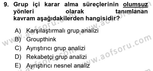 Diş Politika Analizi Dersi 2023 - 2024 Yılı (Final) Dönem Sonu Sınav Soruları 9. Soru