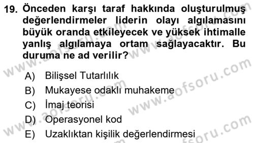 Diş Politika Analizi Dersi 2024 - 2025 Yılı (Vize) Ara Sınav Soruları 19. Soru