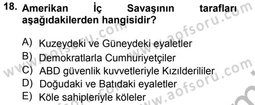 Karşılaştırmalı Siyasal Sistemler Dersi 2012 - 2013 Yılı (Vize) Ara Sınav Soruları 18. Soru