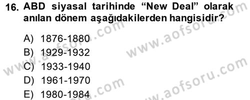 Karşılaştırmalı Siyasal Sistemler Dersi 2013 - 2014 Yılı (Vize) Ara Sınav Soruları 16. Soru