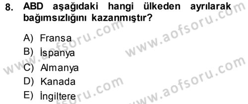 Karşılaştırmalı Siyasal Sistemler Dersi 2013 - 2014 Yılı (Final) Dönem Sonu Sınav Soruları 8. Soru