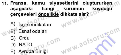 Karşılaştırmalı Siyasal Sistemler Dersi 2014 - 2015 Yılı (Vize) Ara Sınav Soruları 11. Soru