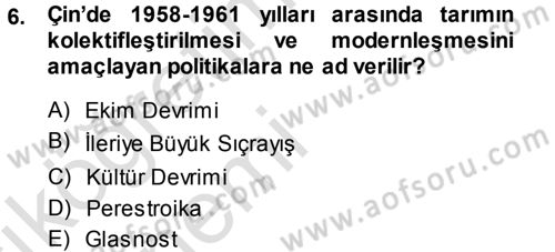 Karşılaştırmalı Siyasal Sistemler Dersi 2014 - 2015 Yılı Tek Ders Sınav Soruları 6. Soru