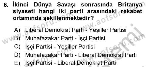 Karşılaştırmalı Siyasal Sistemler Dersi 2016 - 2017 Yılı 3 Ders Sınav Soruları 6. Soru