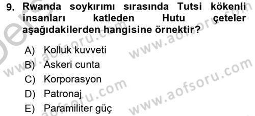 Karşılaştırmalı Siyasal Sistemler Dersi 2016 - 2017 Yılı 3 Ders Sınav Soruları 9. Soru