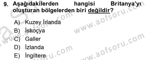Karşılaştırmalı Siyasal Sistemler Dersi 2016 - 2017 Yılı (Vize) Ara Sınav Soruları 9. Soru