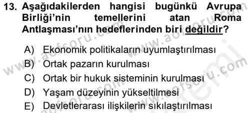 Karşılaştırmalı Siyasal Sistemler Dersi 2017 - 2018 Yılı 3 Ders Sınav Soruları 13. Soru