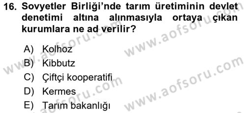Karşılaştırmalı Siyasal Sistemler Dersi 2017 - 2018 Yılı 3 Ders Sınav Soruları 16. Soru