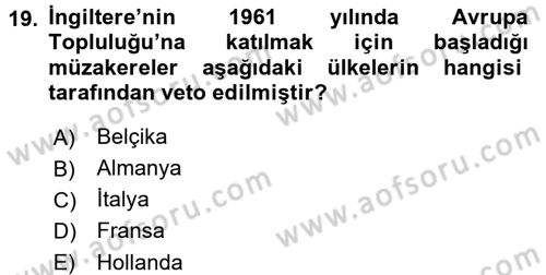 Karşılaştırmalı Siyasal Sistemler Dersi 2017 - 2018 Yılı 3 Ders Sınav Soruları 19. Soru