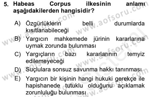 Karşılaştırmalı Siyasal Sistemler Dersi 2017 - 2018 Yılı 3 Ders Sınav Soruları 5. Soru