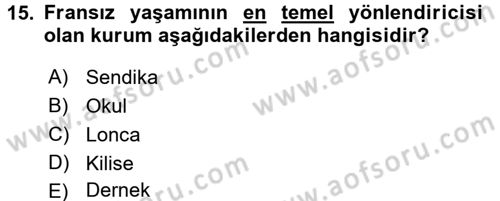 Karşılaştırmalı Siyasal Sistemler Dersi 2017 - 2018 Yılı (Vize) Ara Sınav Soruları 15. Soru