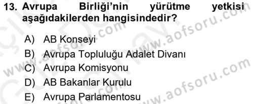 Karşılaştırmalı Siyasal Sistemler Dersi 2017 - 2018 Yılı (Final) Dönem Sonu Sınav Soruları 13. Soru