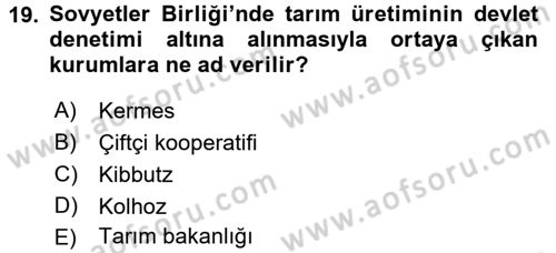 Karşılaştırmalı Siyasal Sistemler Dersi 2017 - 2018 Yılı (Final) Dönem Sonu Sınav Soruları 19. Soru
