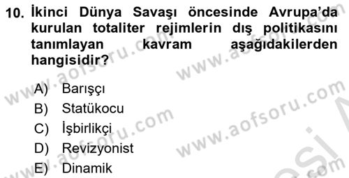 Karşılaştırmalı Siyasal Sistemler Dersi 2018 - 2019 Yılı 3 Ders Sınav Soruları 10. Soru
