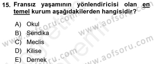 Karşılaştırmalı Siyasal Sistemler Dersi 2018 - 2019 Yılı (Vize) Ara Sınav Soruları 15. Soru