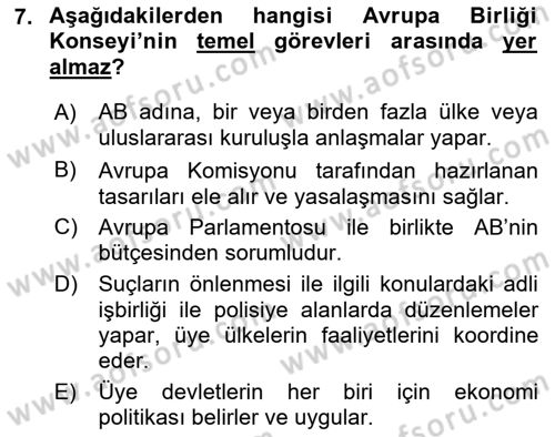 Karşılaştırmalı Siyasal Sistemler Dersi 2019 - 2020 Yılı (Final) Dönem Sonu Sınav Soruları 7. Soru