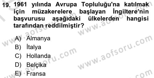 Karşılaştırmalı Siyasal Sistemler Dersi 2021 - 2022 Yılı (Final) Dönem Sonu Sınav Soruları 19. Soru