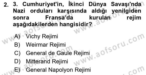 Karşılaştırmalı Siyasal Sistemler Dersi 2021 - 2022 Yılı (Final) Dönem Sonu Sınav Soruları 2. Soru