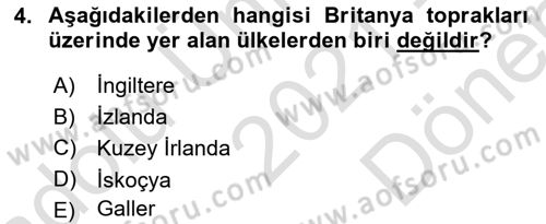 Karşılaştırmalı Siyasal Sistemler Dersi 2021 - 2022 Yılı (Final) Dönem Sonu Sınav Soruları 4. Soru