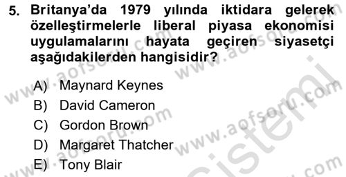 Karşılaştırmalı Siyasal Sistemler Dersi 2021 - 2022 Yılı Yaz Okulu Sınav Soruları 5. Soru