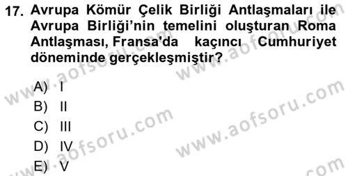 Karşılaştırmalı Siyasal Sistemler Dersi 2022 - 2023 Yılı (Vize) Ara Sınav Soruları 17. Soru