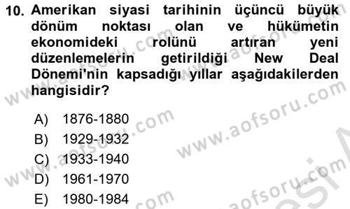 Karşılaştırmalı Siyasal Sistemler Dersi 2022 - 2023 Yılı Yaz Okulu Sınav Soruları 10. Soru