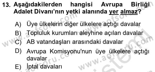 Karşılaştırmalı Siyasal Sistemler Dersi 2022 - 2023 Yılı Yaz Okulu Sınav Soruları 13. Soru