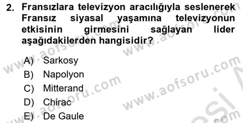 Karşılaştırmalı Siyasal Sistemler Dersi 2022 - 2023 Yılı Yaz Okulu Sınav Soruları 2. Soru