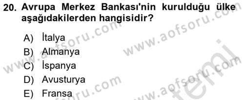 Karşılaştırmalı Siyasal Sistemler Dersi 2022 - 2023 Yılı Yaz Okulu Sınavı 20. Soru