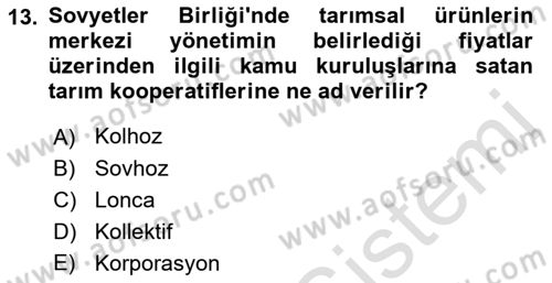 Karşılaştırmalı Siyasal Sistemler Dersi 2023 - 2024 Yılı (Final) Dönem Sonu Sınav Soruları 13. Soru