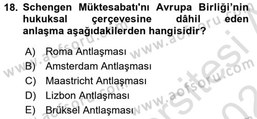Karşılaştırmalı Siyasal Sistemler Dersi 2023 - 2024 Yılı (Final) Dönem Sonu Sınav Soruları 18. Soru