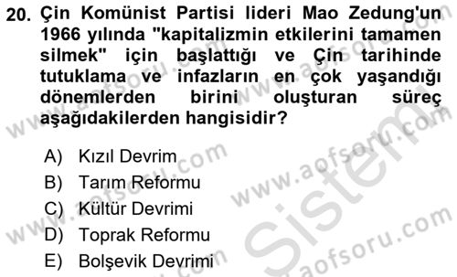 Karşılaştırmalı Siyasal Sistemler Dersi 2023 - 2024 Yılı (Final) Dönem Sonu Sınav Soruları 20. Soru