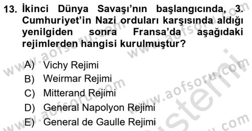 Karşılaştırmalı Siyasal Sistemler Dersi 2024 - 2025 Yılı (Vize) Ara Sınav Soruları 13. Soru