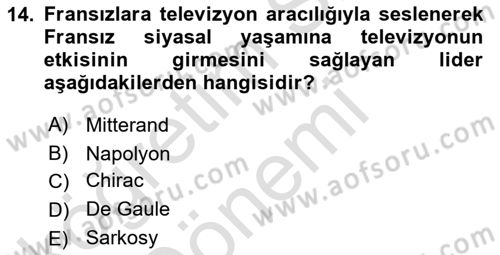 Karşılaştırmalı Siyasal Sistemler Dersi 2024 - 2025 Yılı (Vize) Ara Sınav Soruları 14. Soru
