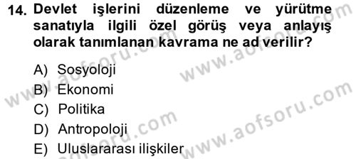 Uluslararası Ekonomi Politik Dersi 2014 - 2015 Yılı (Vize) Ara Sınavı 14. Soru