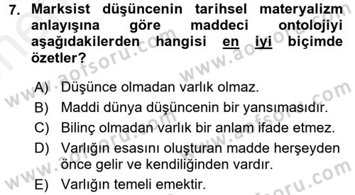 Uluslararası Ekonomi Politik Dersi 2017 - 2018 Yılı (Vize) Ara Sınavı 7. Soru