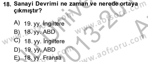 Uluslararası Politik Ekonomi Dersi 2013 - 2014 Yılı (Vize) Ara Sınav Soruları 18. Soru