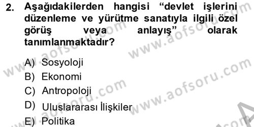 Uluslararası Politik Ekonomi Dersi 2013 - 2014 Yılı (Vize) Ara Sınav Soruları 2. Soru