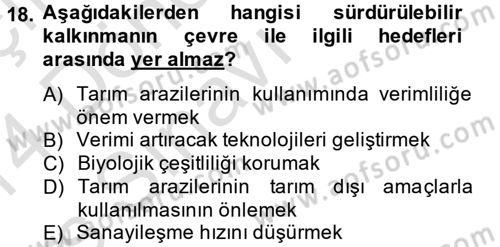 Uluslararası Politik Ekonomi Dersi 2013 - 2014 Yılı Tek Ders Sınav Soruları 18. Soru