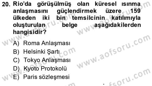 Uluslararası Politik Ekonomi Dersi 2013 - 2014 Yılı Tek Ders Sınav Soruları 20. Soru