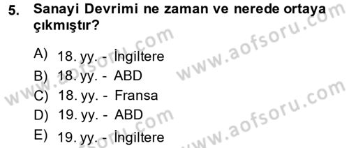 Uluslararası Politik Ekonomi Dersi 2013 - 2014 Yılı Tek Ders Sınav Soruları 5. Soru